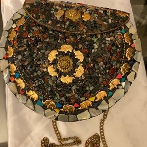 Fancy multi color chain crossbody